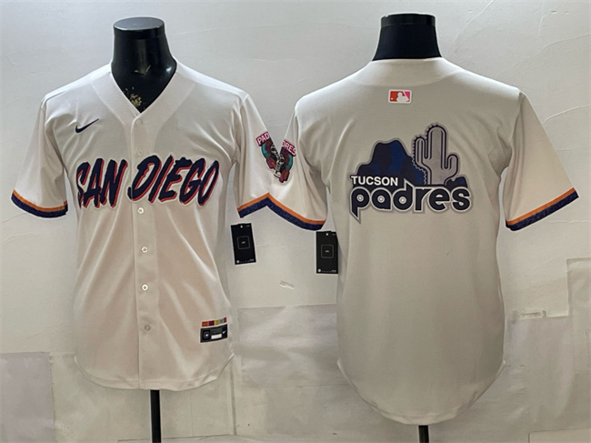 Men's San Diego Padres Team Big Logo Cream 2026 City Connect Stadium Stitched Baseball Jersey
